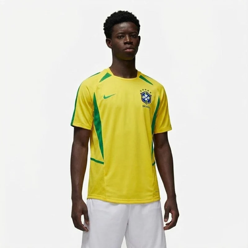 Brasilien Heimtrikot 02/03 Herren Fan-Version Gelb (Retro)