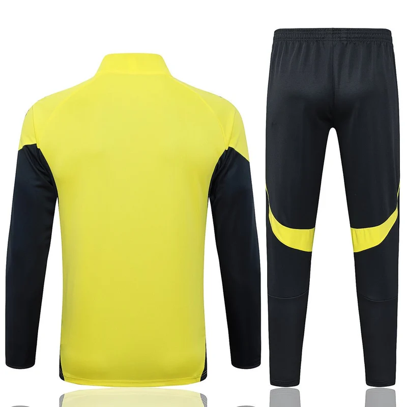 Real Madrid Trainingsanzug 25/26 Jacke Gelb und Hose Schwarz Herren