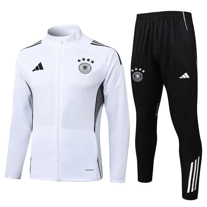 Deutschland Trainingsanzug 2025/2026 Jacke Weiß und Hose Schwarz