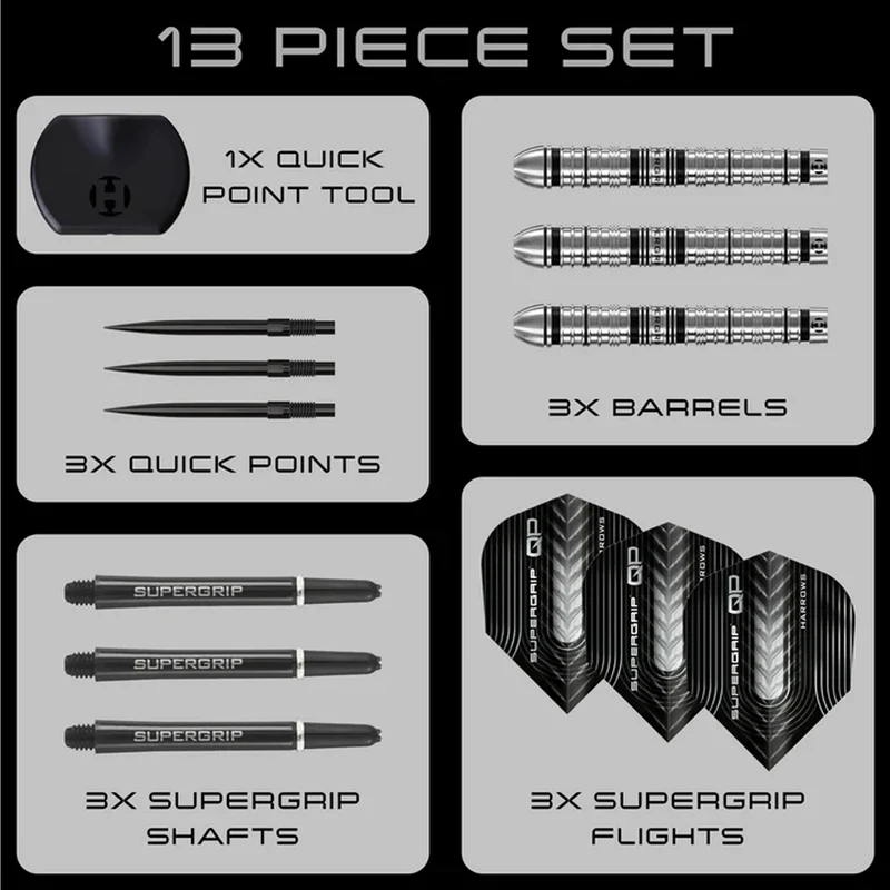 Supergrip QP 90% Quick Point Darts - Steel Tip Darts