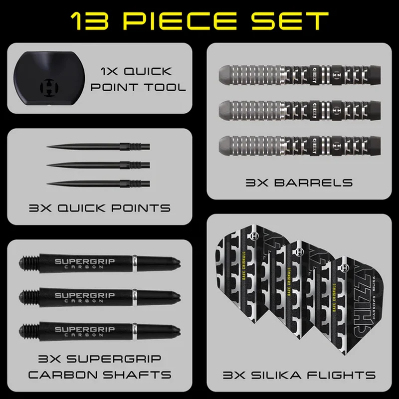 Chizzy 90% Series 4 Quick Point Darts - Steel Tip Darts