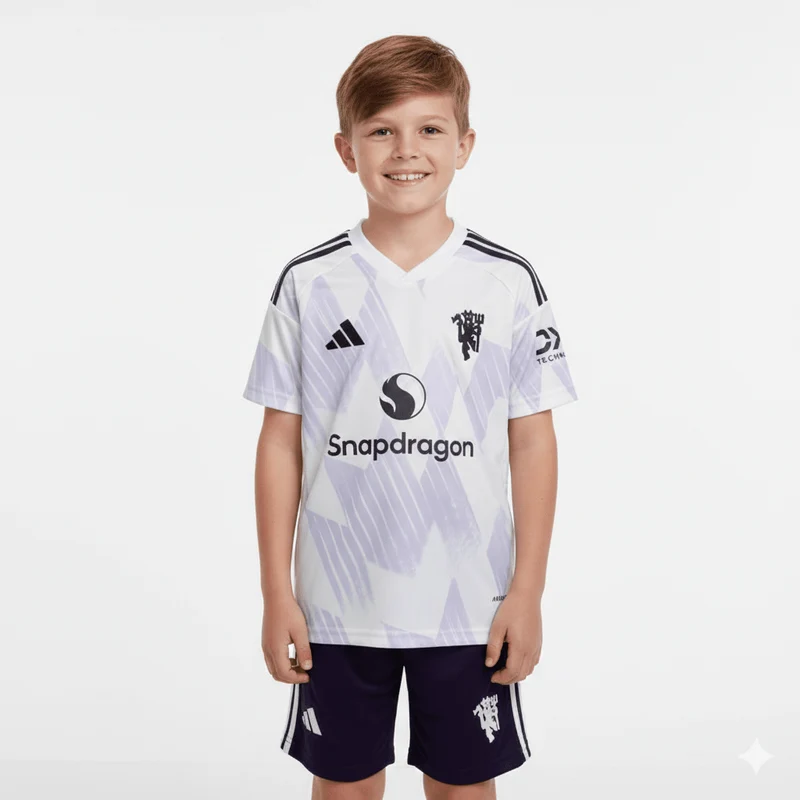 Kinder-Set Manchester United Auswärtsset 25/26 Trikot und Shorts