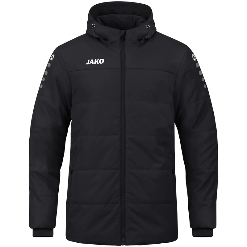 JAKO Coachjacke Team mit Kapuze - schwarz