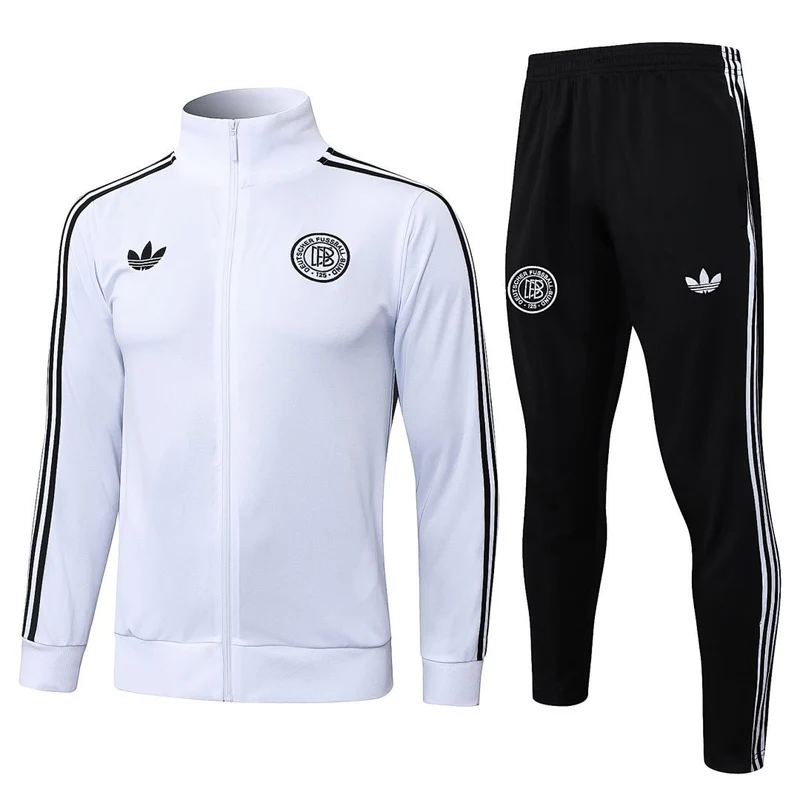 Deutschland Trainingsanzug 2025/26 Jacke Weiß und Hose Schwarz