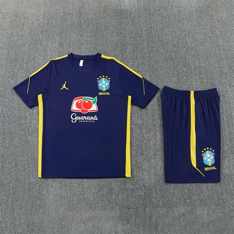 Brasilien Trainingsset 26/27 Trikot und Shorts Marineblau