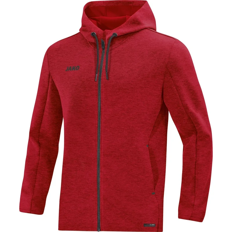 JAKO Kapuzenjacke Premium Basics - rot meliert