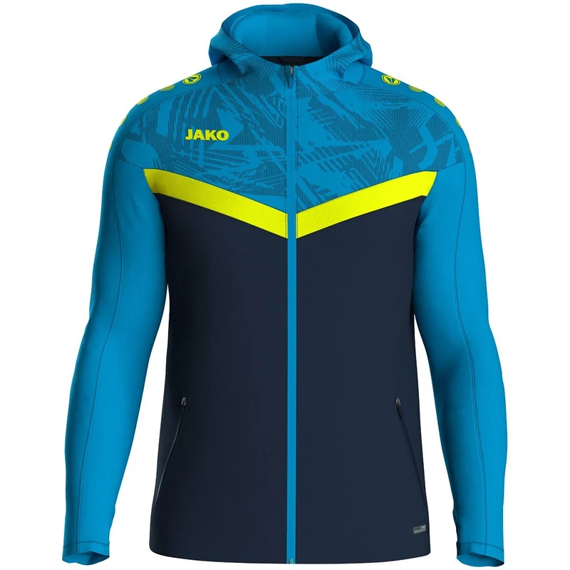 JAKO Kapuzenjacke Iconic - marine/JAKO blau/neongelb