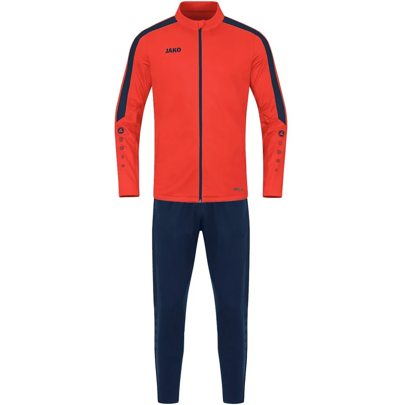 JAKO Trainingsanzug Polyester Power - flame/marine