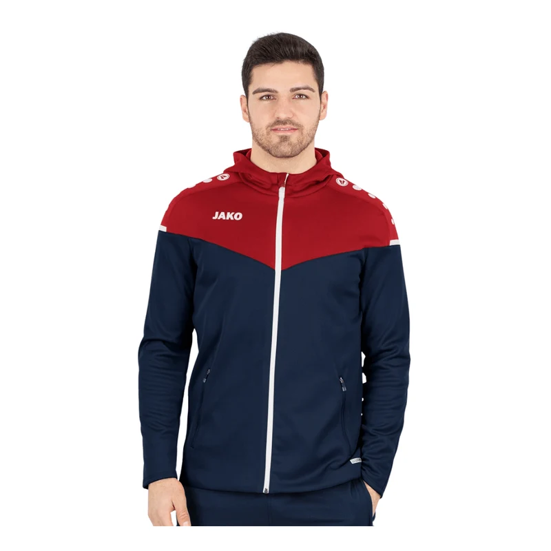 JAKO Kapuzenjacke Champ 2.0 - marine/chili rot