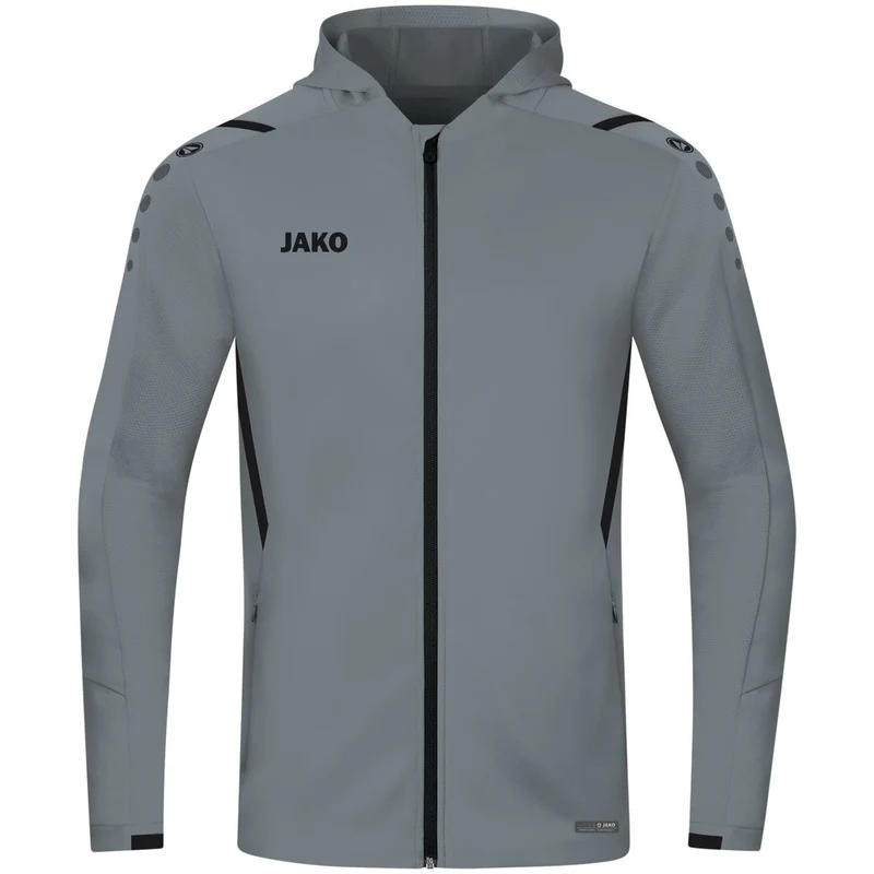 JAKO Kapuzenjacke Challenge - steingrau/schwarz