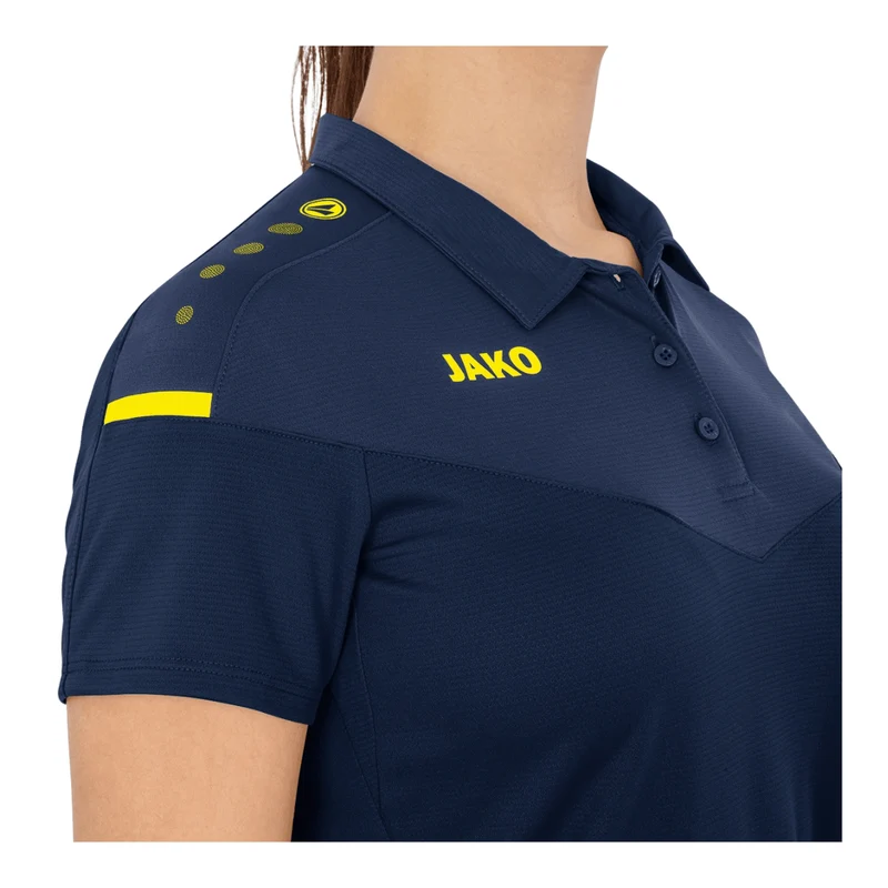 JAKO Damen Polo Champ 2.0 - marine/darkblue/neongelb