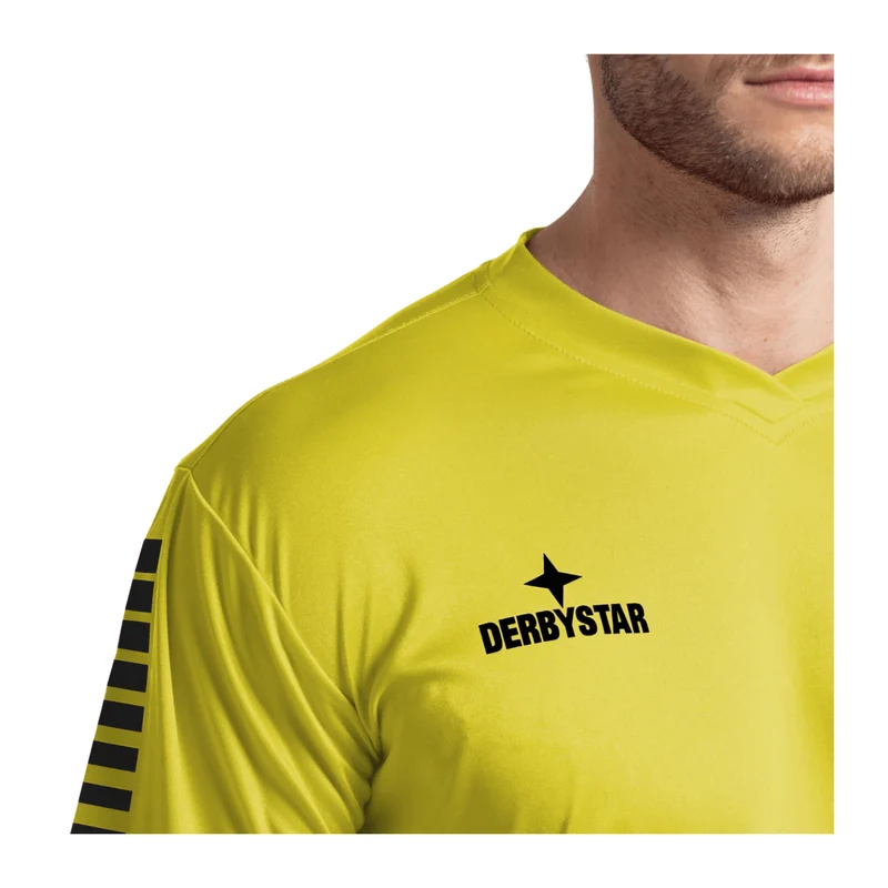 Derbystar Contra Trikot Gelb/Schwarz – Atmungsaktives Fußballtrikot