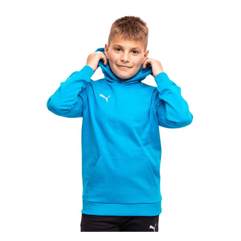 Puma teamGOAL Casuals Hoodie Kinder blau weiß