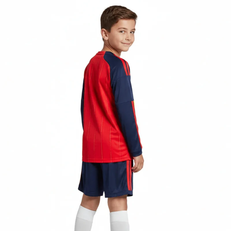 Kinder-Set Spanien Langarm Heimtrikot 26/27 Trikot und Shorts