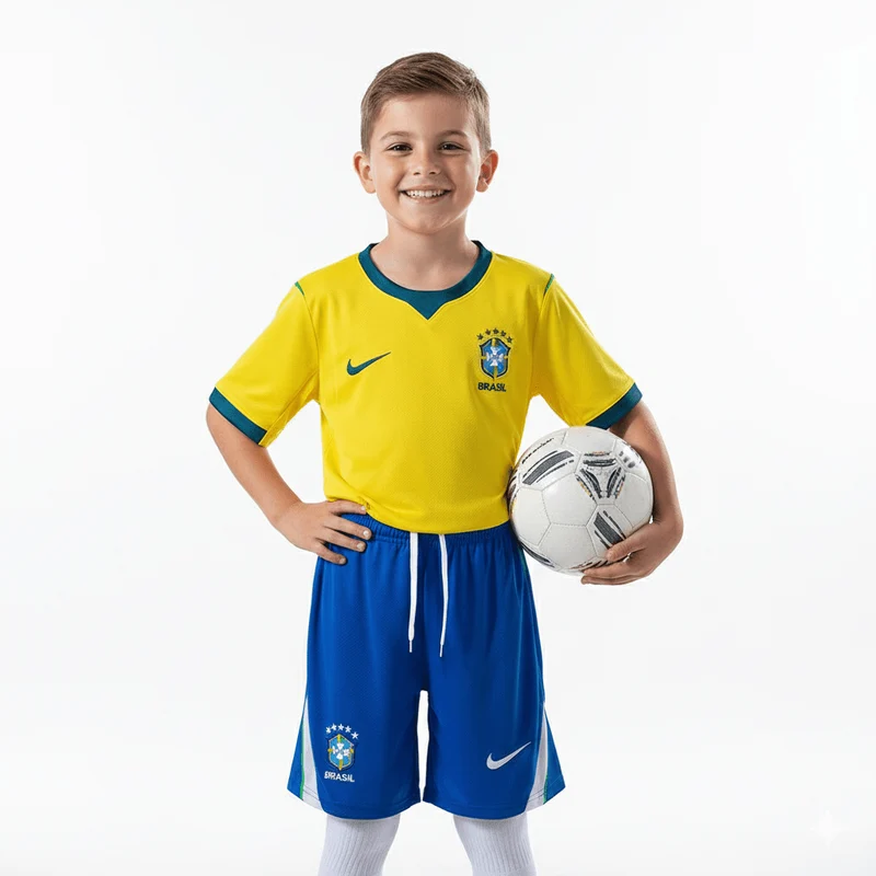 Kinder-Set Brasilien Heimtrikot 26/27 Trikot und Shorts