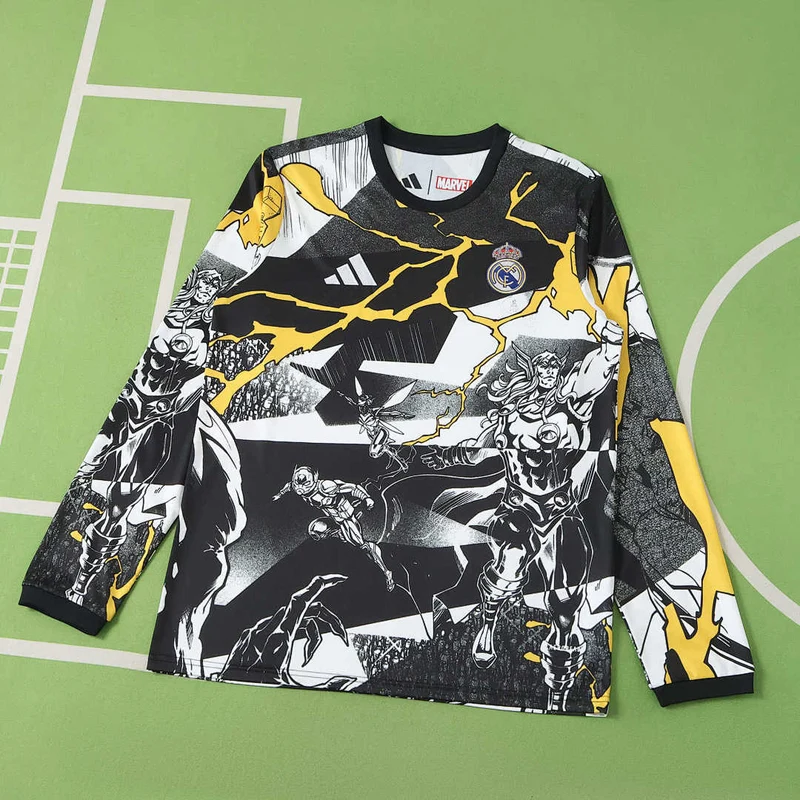 Real Madrid Langarm Sonderedition Marvel 25/26 Herren Fan-Version