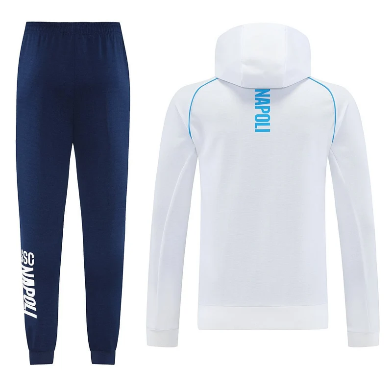 Napoli Trainingsanzug 25/26 Windacke Weiß und Hose Dunkelblau