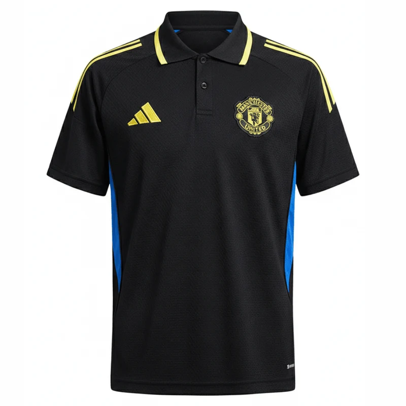 Manchester United Polohemd 25/26 Fan-version Herren Schwarz