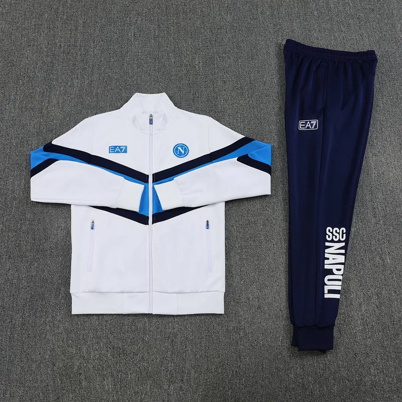 Napoli Trainingsanzug 25/26 Jacke Weiß und Hose Blau Herren