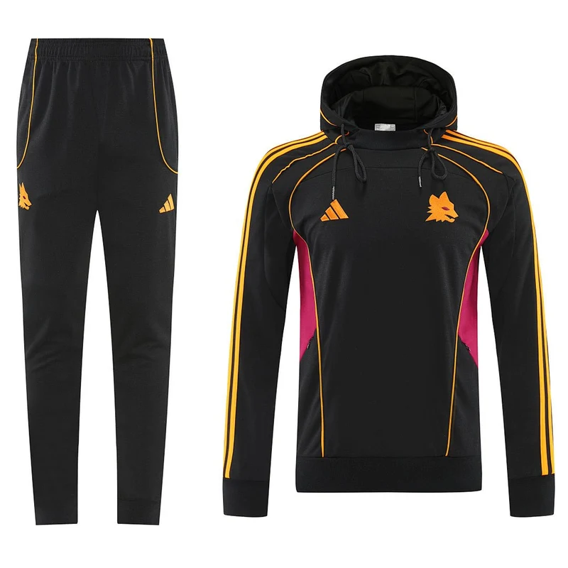 Roma Trainingsanzug 2025/26 Jacke und Hose Herren Schwarz