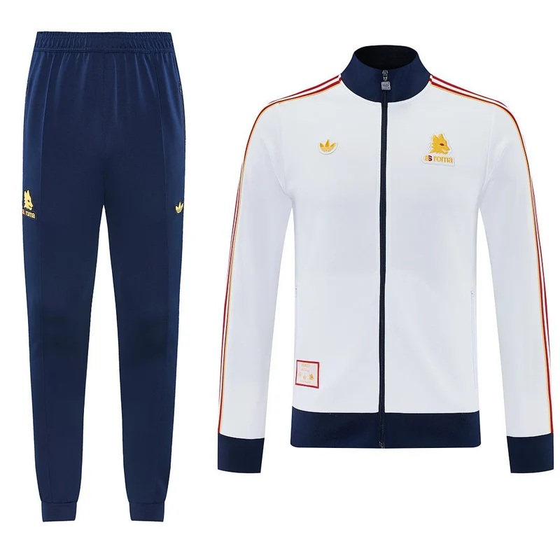 Roma Trainingsanzug 25/26 Jacke Weiß und Hose Blau Herren