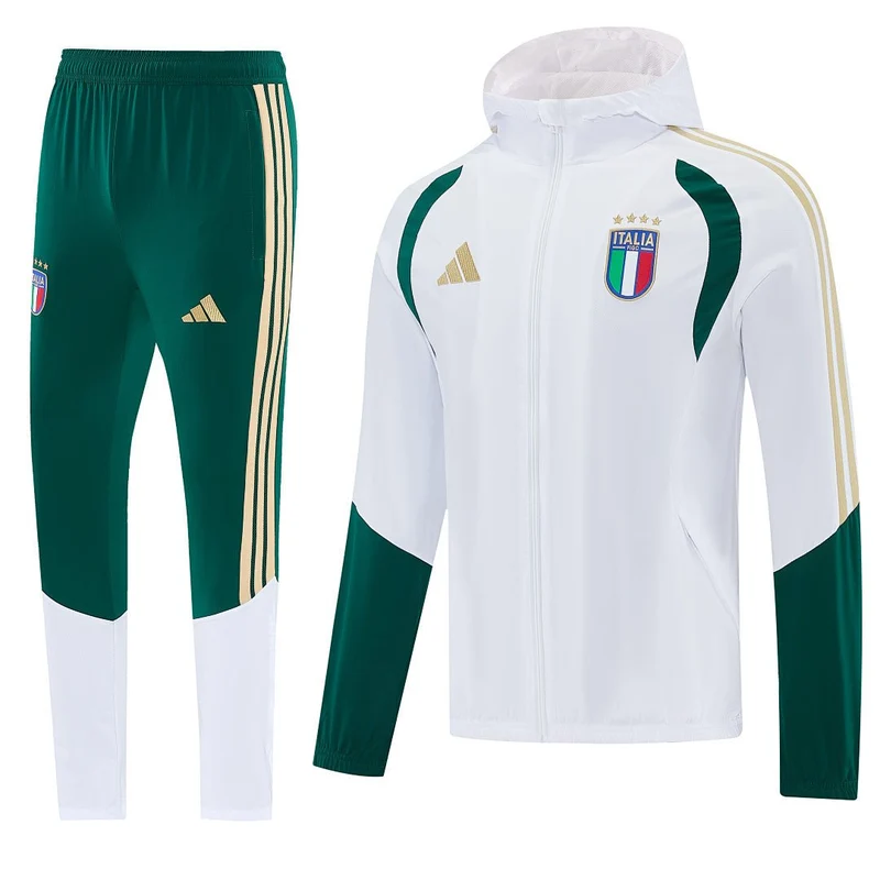 Italien Trainingsanzug 26/27 Jacke Weiß und Hose Grün Herren