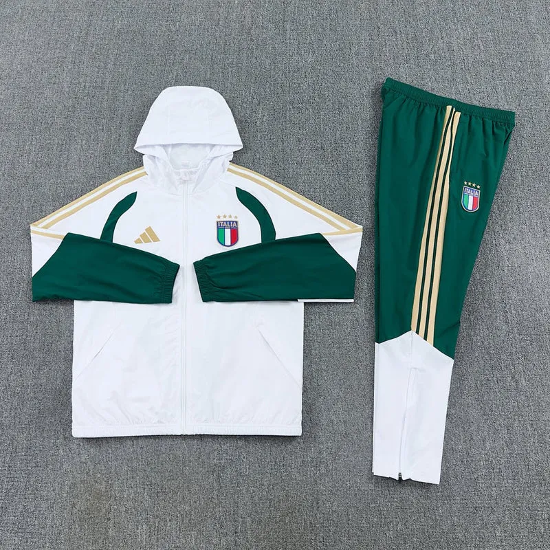 Italien Trainingsanzug 26/27 Jacke Weiß und Hose Grün Herren