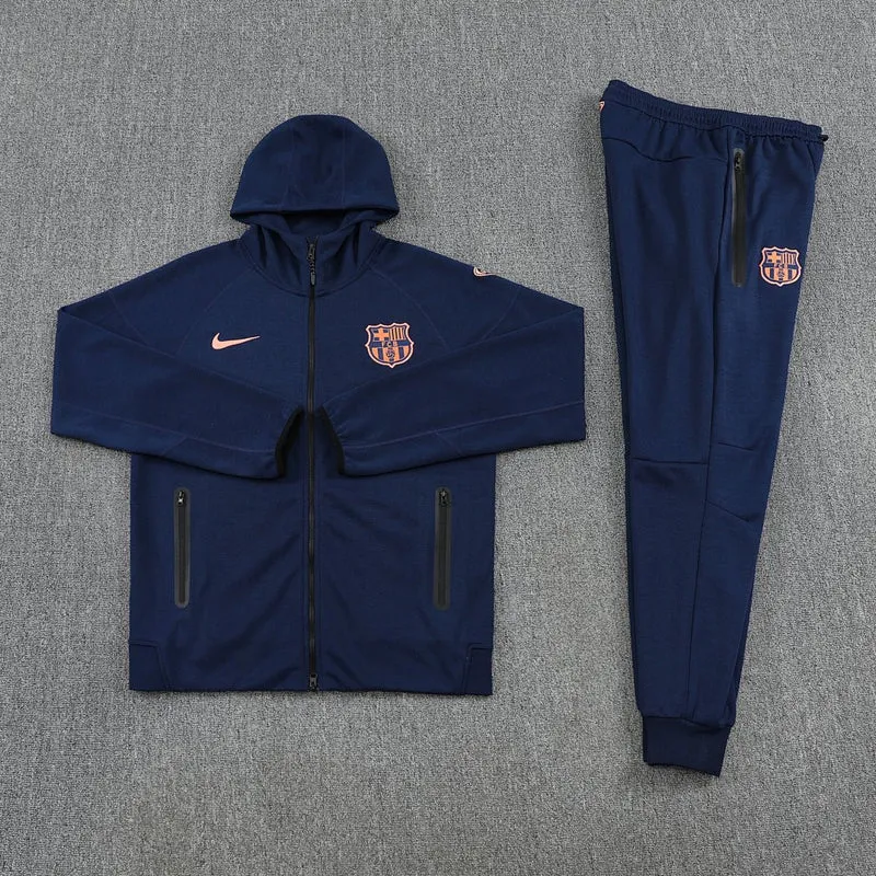 Barcelona Trainingsanzug 25/26 Jacke und Hose Dunkelblau Herren