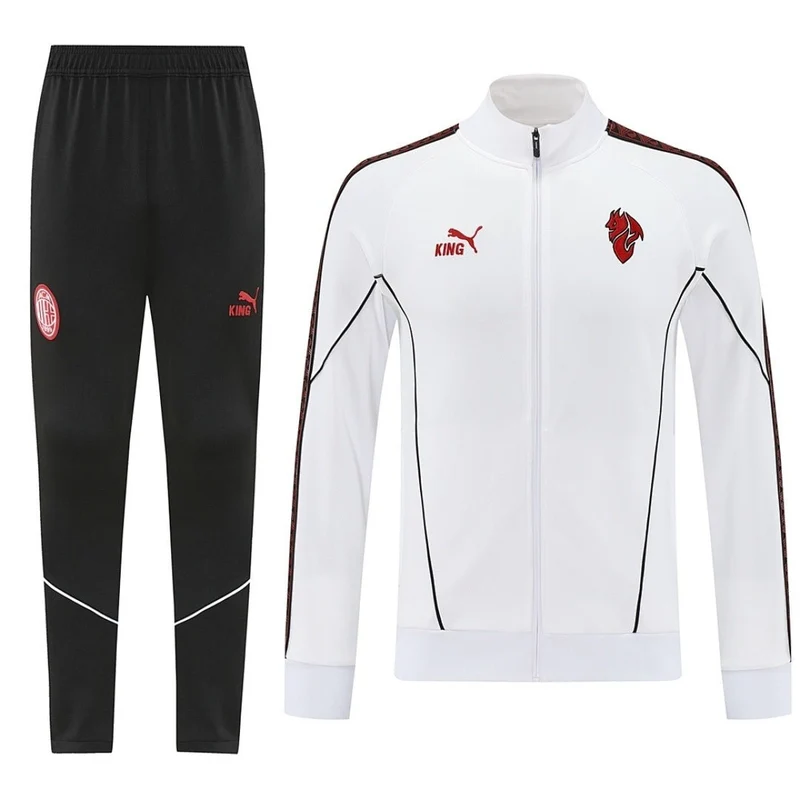 AC Milan Trainingsanzug 25/26 Jacke Weiß und Hose Schwarz