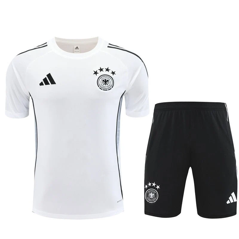 Deutschland Trainingsset 25/26 Trikot Weiß und Shorts Schwarz