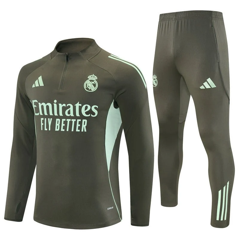 Real Madrid Trainingsanzug 2025/26 Herren Jacke und Hose Grau
