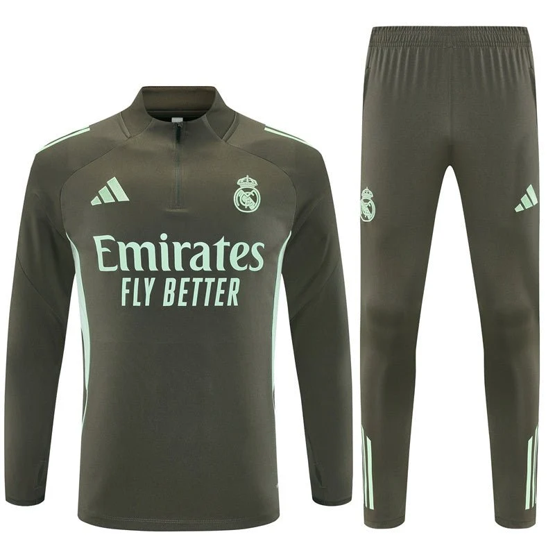 Real Madrid Trainingsanzug 2025/26 Herren Jacke und Hose Grau