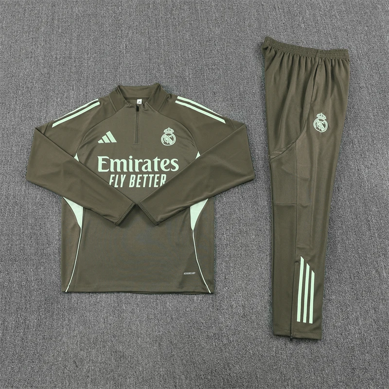 Real Madrid Trainingsanzug 2025/26 Herren Jacke und Hose Grau
