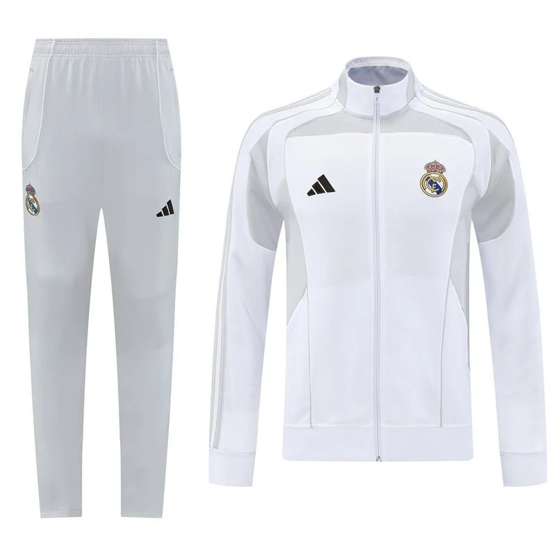 Real Madrid Trainingsanzug 25/26 Jacke und Hose Herren Weiß