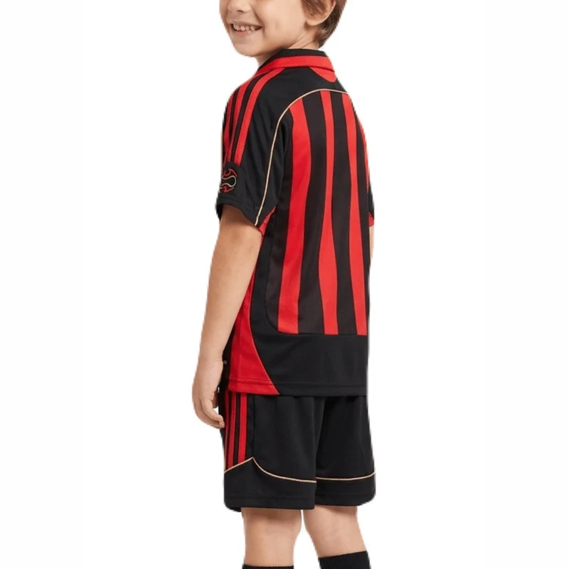Kinder-Set AC Milan Heimtrikot 06/07 Rot und Schwarz (Retro)