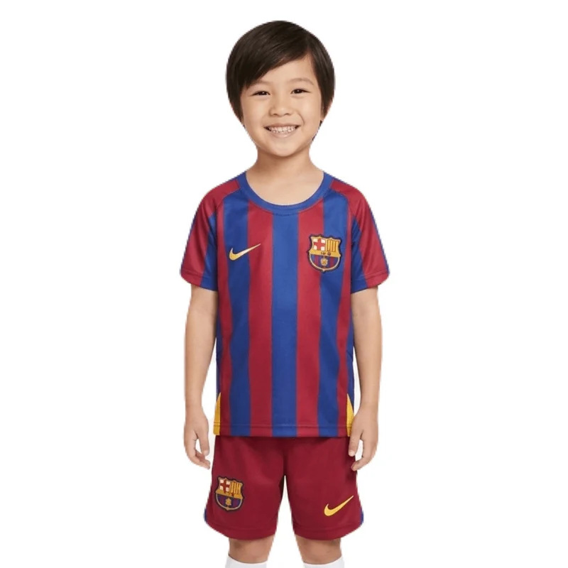 Kinder-Set Barcelona Heimtrikot 05/06 Blau und Granat (Retro)