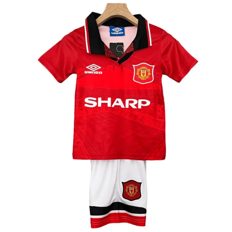 Manchester United Kinder-Set Heimtrikot 94/96 Rot und Weiß (Retro)