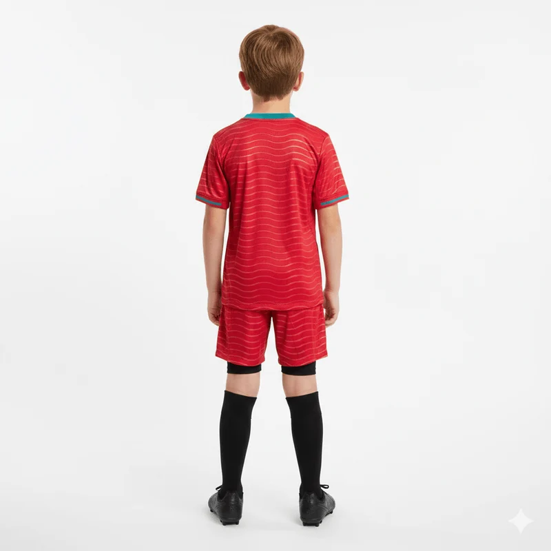 Kinder-Set Portugal Heimtrikot 26/27 Trikot und Shorts Rot
