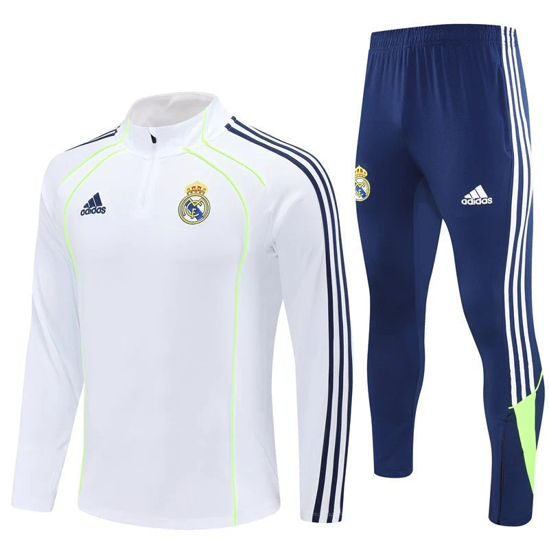 Real Madrid Trainingsanzug 25/26 Herren Jacke Weiß und Hose Dunkelblau