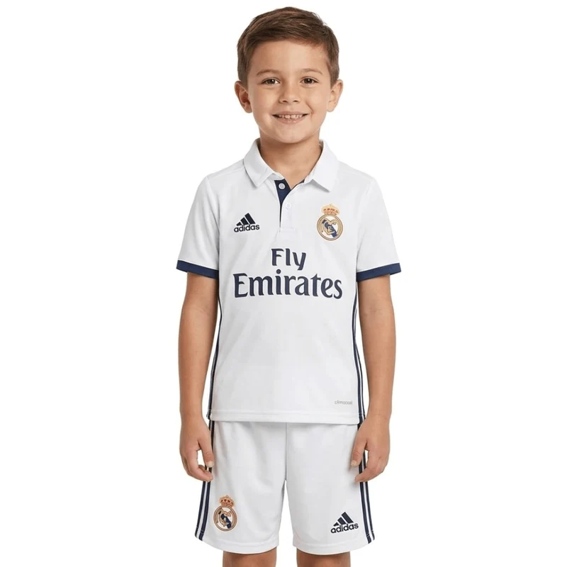 Real Madrid Kinder-Set Heimtrikot 16/17 Weiß (Retro)
