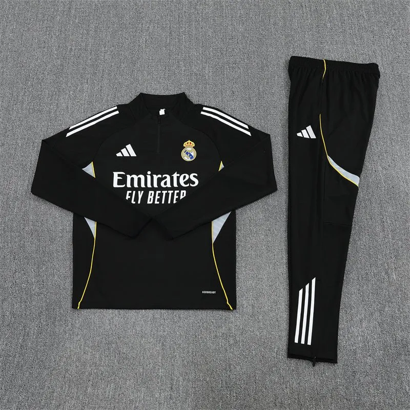 Real Madrid Trainingsanzug 2025/26 Jacke und Hose Schwarz
