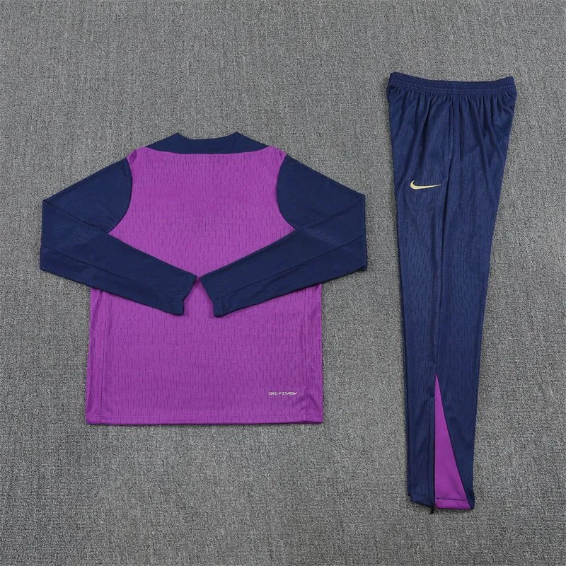 Barcelona Trainingsanzug 25/26 Herren Jacke Lila und Hose Blau