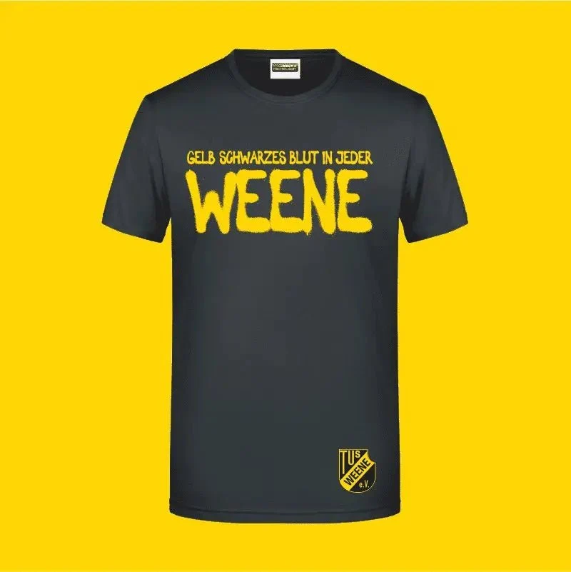 T-Shirt Schwarz-gelbes Blut