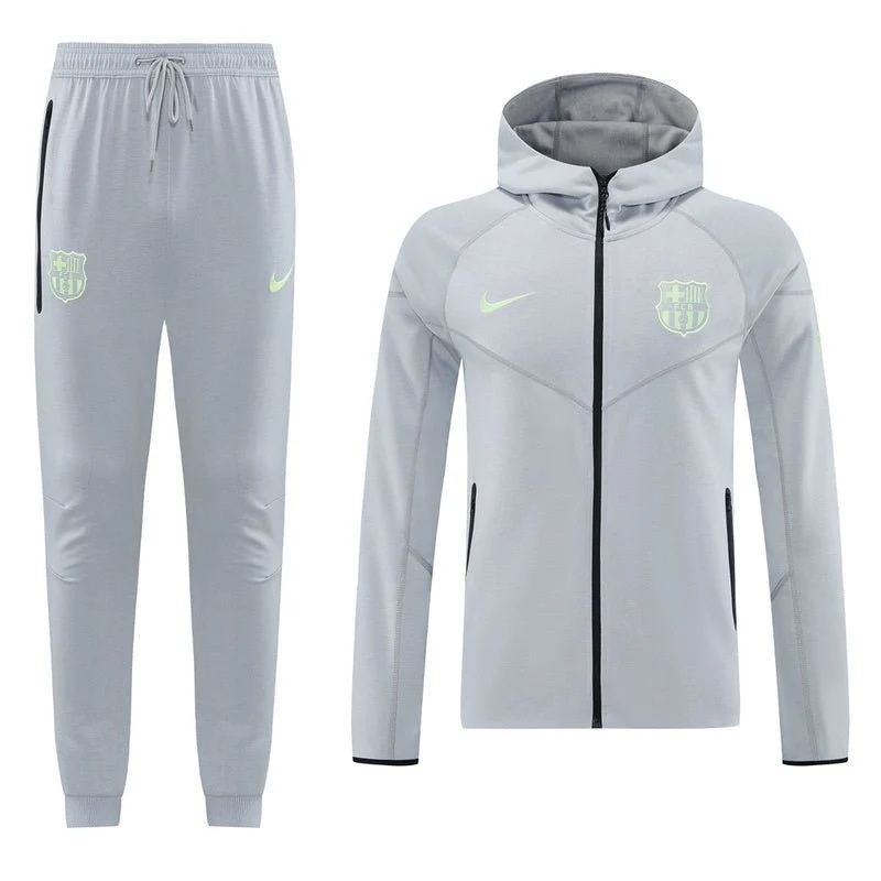 FC Barcelona Trainingsanzug Jacke und Hose 25/26 Herren Grau