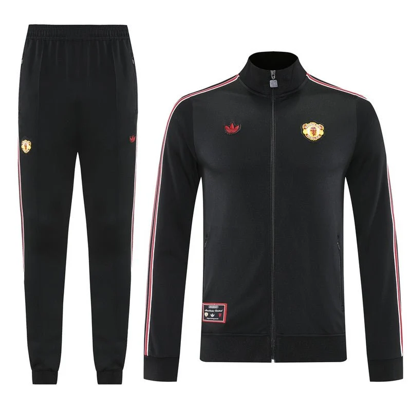 Manchester United Trainingsanzug Jacke und Hose 25/26 Herren Schwarz