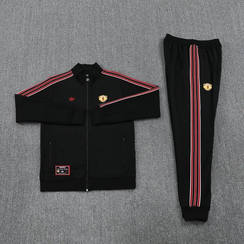 Manchester United Trainingsanzug Jacke und Hose 25/26 Herren Schwarz
