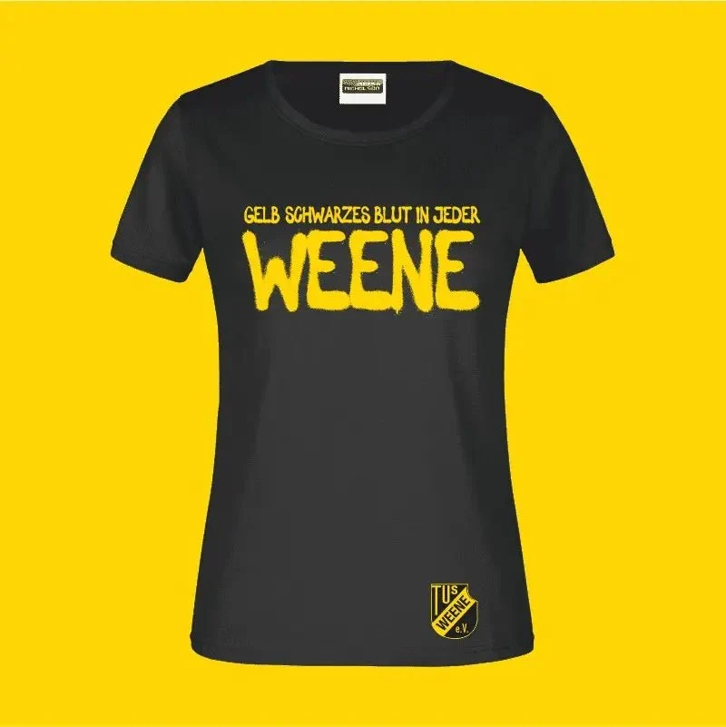 Damenshirt Schwarz-gelbes Blut