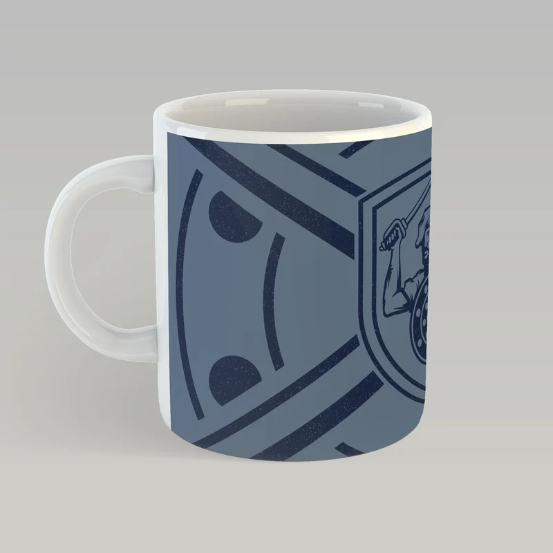 Falkirk Blue Highlander Shield Mug