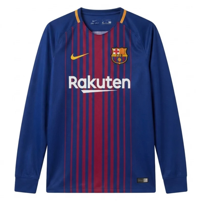 Barcelona Langarm Heimtrikot 2017/18 Herren Fan-Version (Retro)