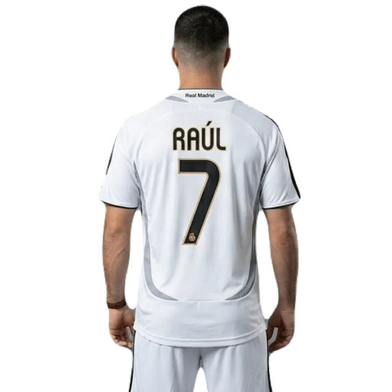Real Madrid Heimtrikot 06/07 Herren Fan-Version Weiß (Retro)